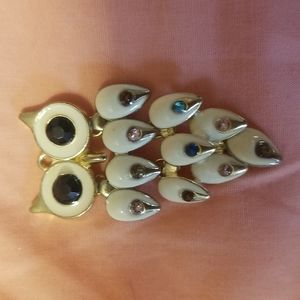 Different  gem stones owl